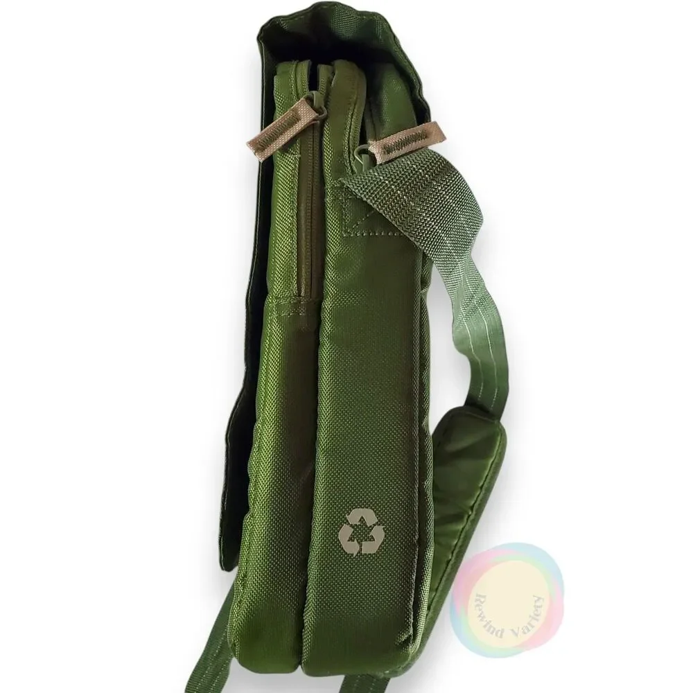 HP Green Cream Recycled Nylon Messenger Laptop Bag 16x12